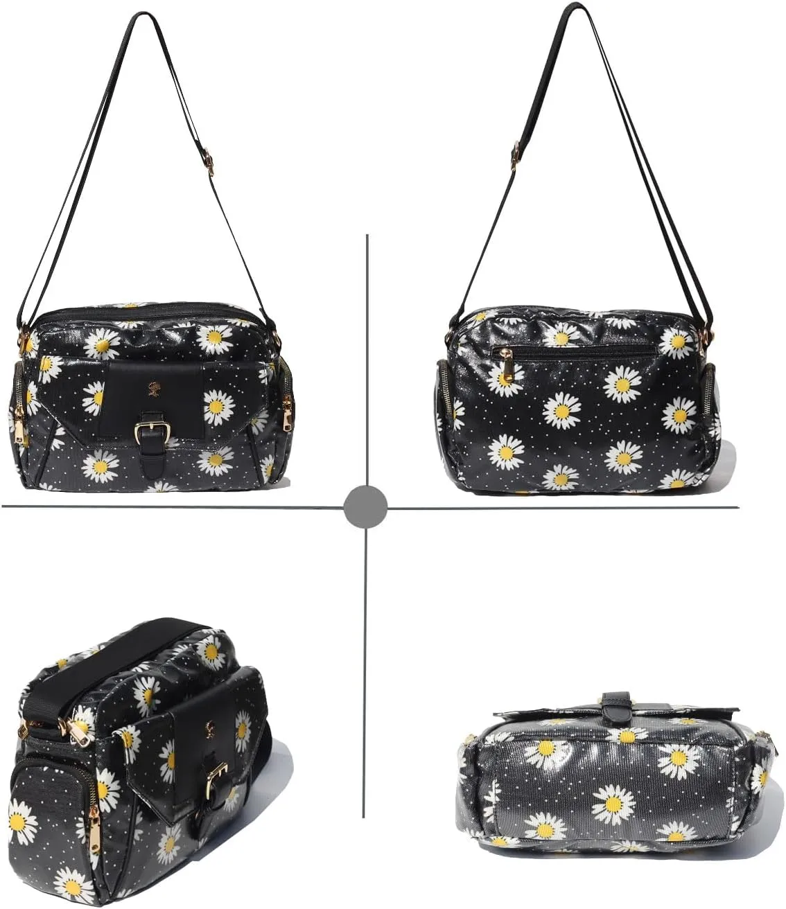 ESVAN Crossbody Bags for Women, Fashion Purses for Women Handbags Shoulder Bag with 2 Detachable Strap