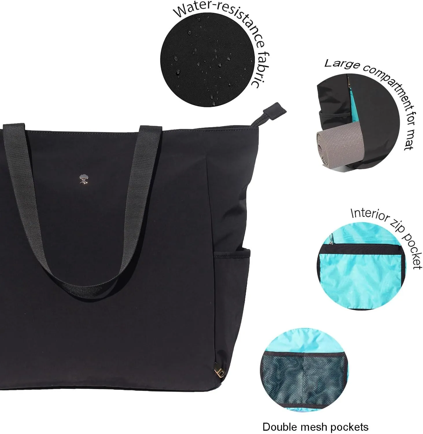 ESVAN Yoga Mat Bag Yoga Tote Carrier Shoulder Bag Carryall Tote for Office,Yoga,Pilates,Travel,Beach and Gym