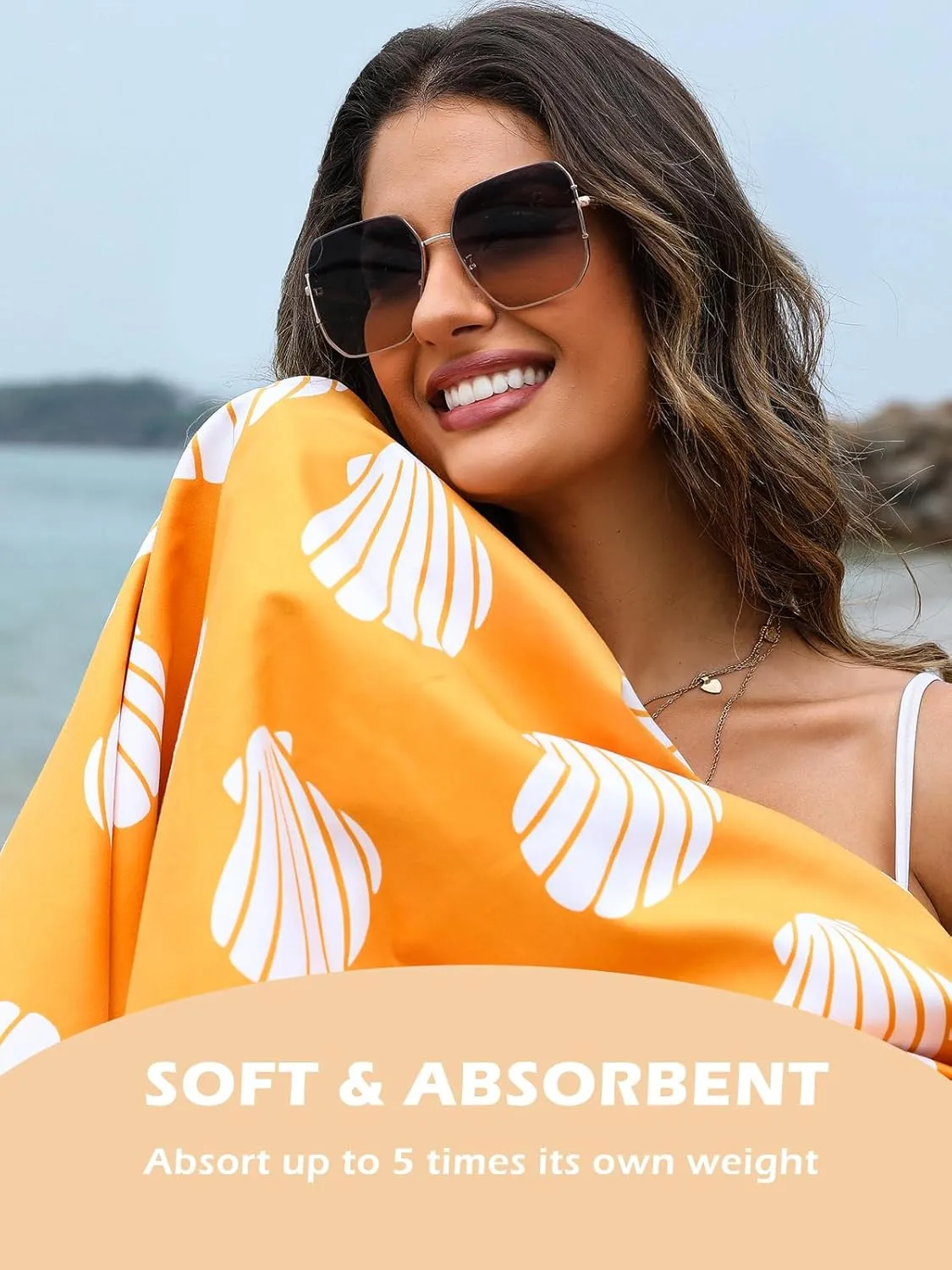 Eunzel 2 Pack Microfiber Beach Towel, Quick Dry Travel Towel Large Sand Free Towel for Beach, Camping, Swim Pool, Gym, Sports& Yoga 71"x32", Sea Shell