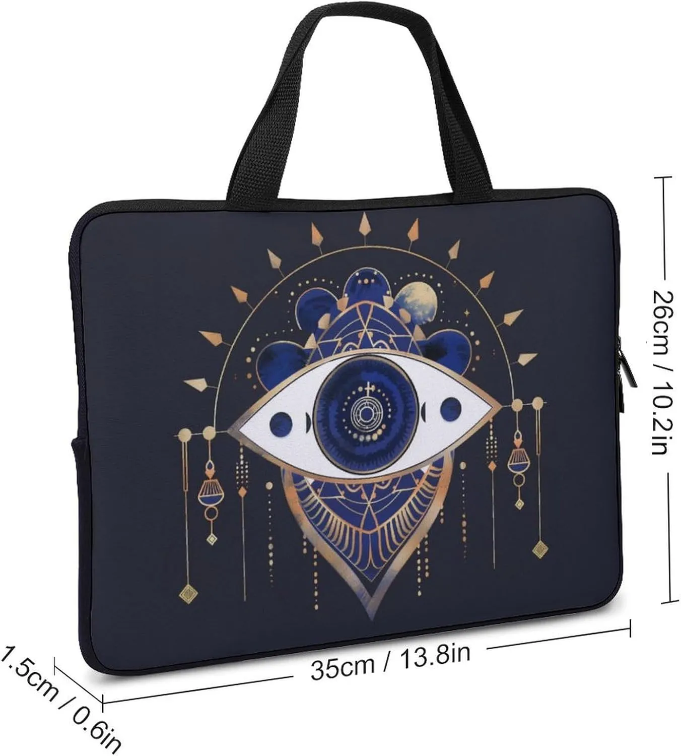 Evil Eye Blue Ancient Egyptian Laptop Bag Laptop Case Computer Messenger Bag with Adjustable Shoulder Strap