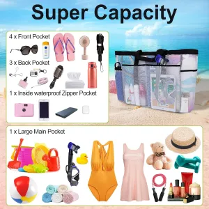 Extra Large Mesh Beach Bag, Tote Bag for Beach with Zipper
