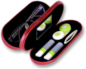 Eye Glasses Case and Contact Lens Case 2 in 1 Double Sided with Mirror Portable for Home Travel Kit