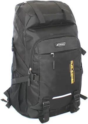 Eysee Backpack Canvas Camping Hiking Backpack Trekking Backpack Water Resistant Rucksack for Men Women, Black, 56 long