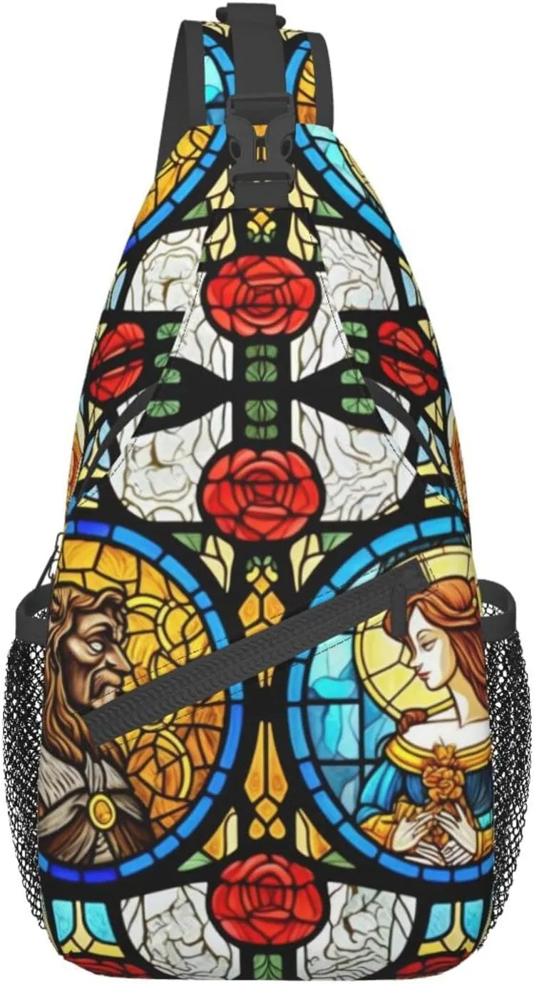 Fairytale Glass Outdoor Cross-body Shoulder Bag, Unisex Backpack For Women Men Young Hiking Travel