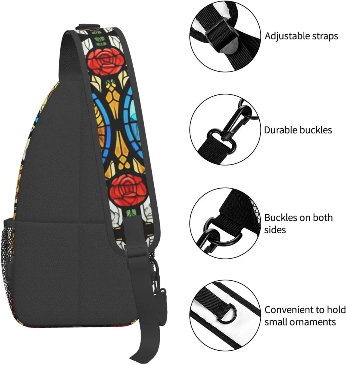 Fairytale Glass Outdoor Cross-body Shoulder Bag, Unisex Backpack For Women Men Young Hiking Travel