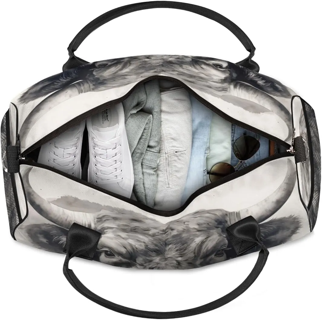Farm Cattle Travel Duffle Bag for Women Men Foldable Waterproof Weekender Bag Carry on Tote for Overnight Sports Gym Farmhouse