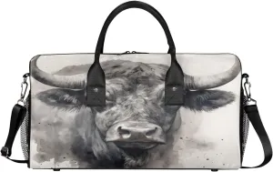 Farm Cattle Travel Duffle Bag for Women Men Foldable Waterproof Weekender Bag Carry on Tote for Overnight Sports Gym Farmhouse