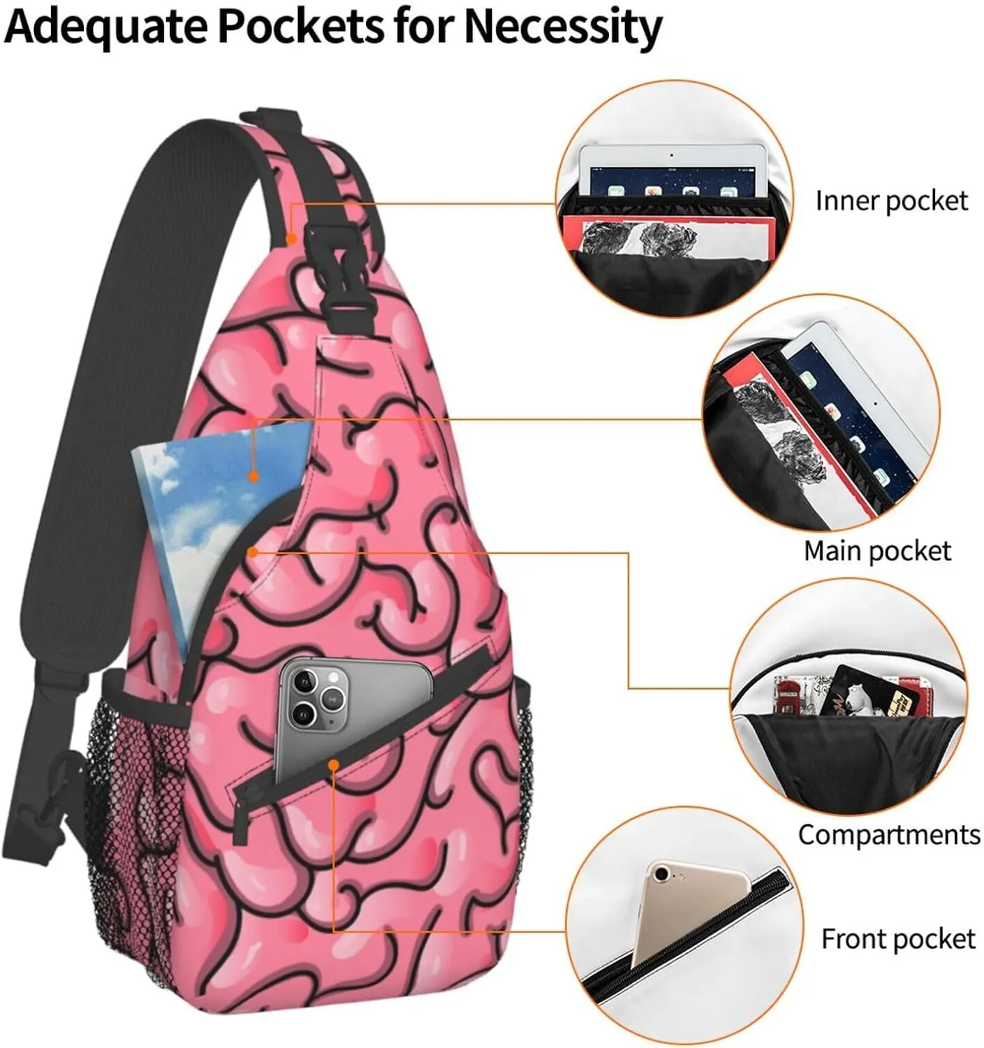 Fashion Chest Sling Bag For Women Men Adjustable Strap Crossbody Shoulder Backpack Hiking Travel Casual Unisex Daypack