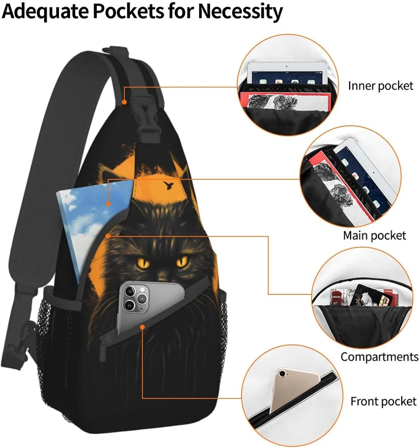 Fashion Chest Sling Bag For Women Men Adjustable Strap Crossbody Shoulder Backpack Hiking Travel Fashion Unisex Daypack