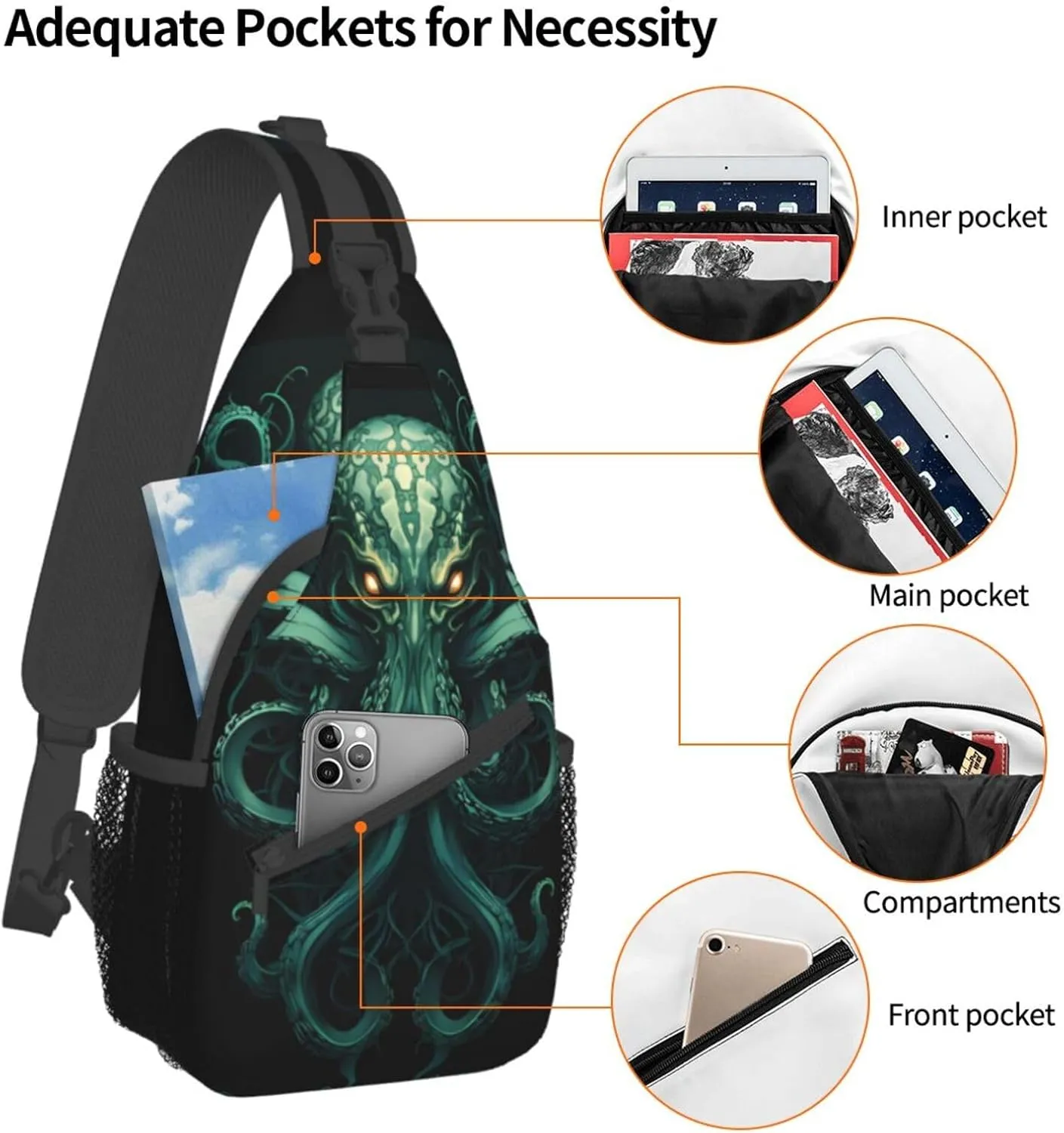 Fashion Chest Sling Bag For Women Men Adjustable Strap Crossbody Shoulder Backpack Hiking Travel Fashion Unisex Daypack