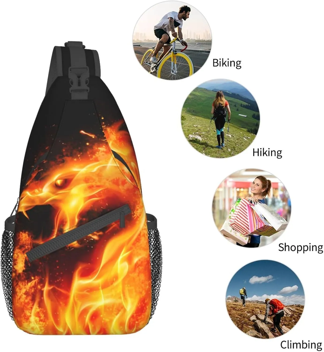 Fashion Chest Sling Bag For Women Men Adjustable Strap Crossbody Shoulder Backpack Hiking Travel Gym Unisex Daypack