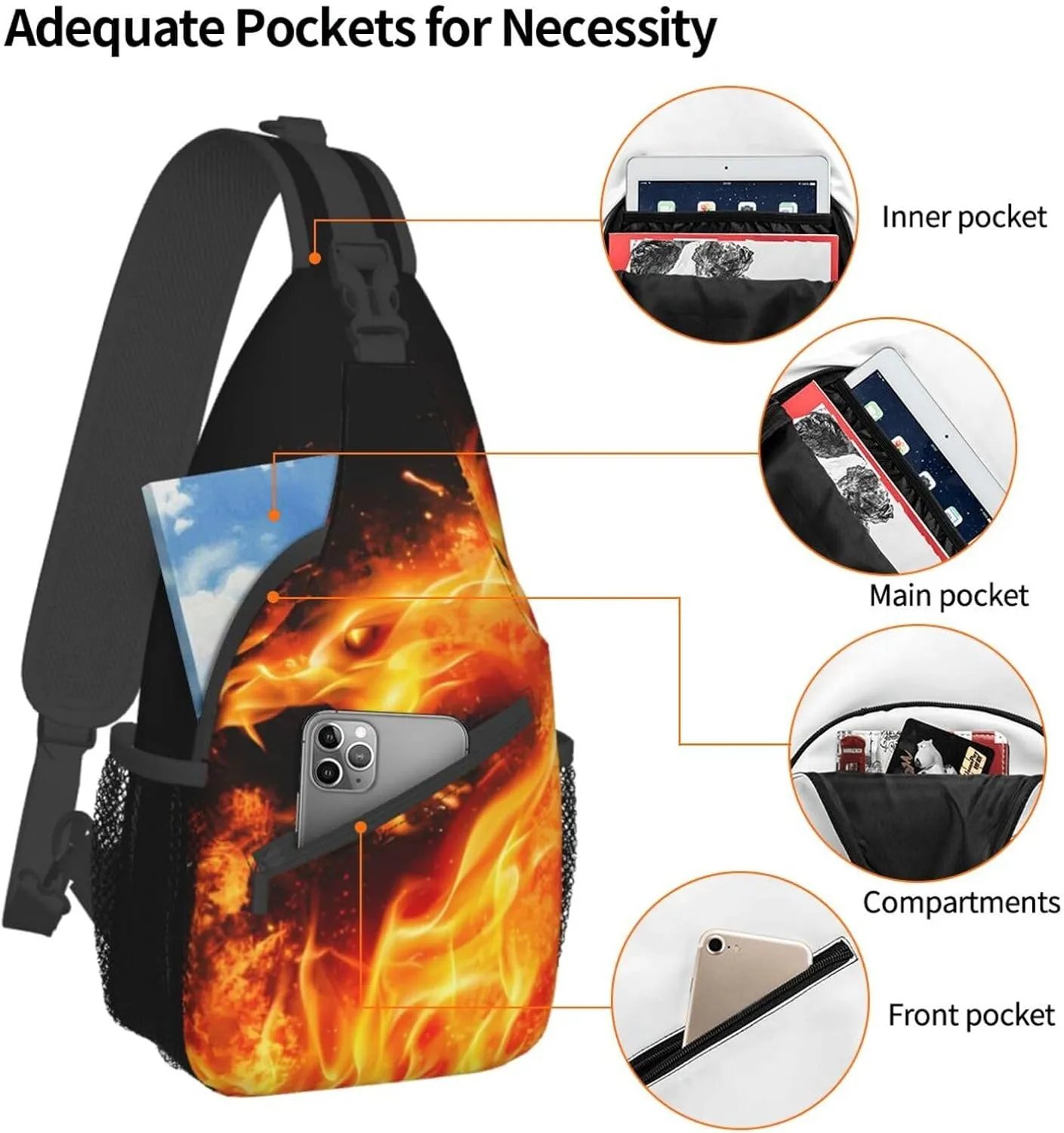 Fashion Chest Sling Bag For Women Men Adjustable Strap Crossbody Shoulder Backpack Hiking Travel Gym Unisex Daypack