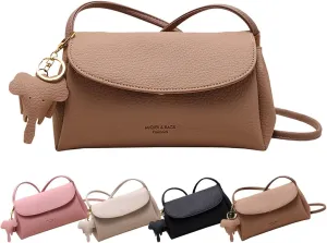 Fashion Crossbody Bag with Elephant Pendant, Women's Mini Stylish PU Crossbody Bag Adjustable Shoulder Bag