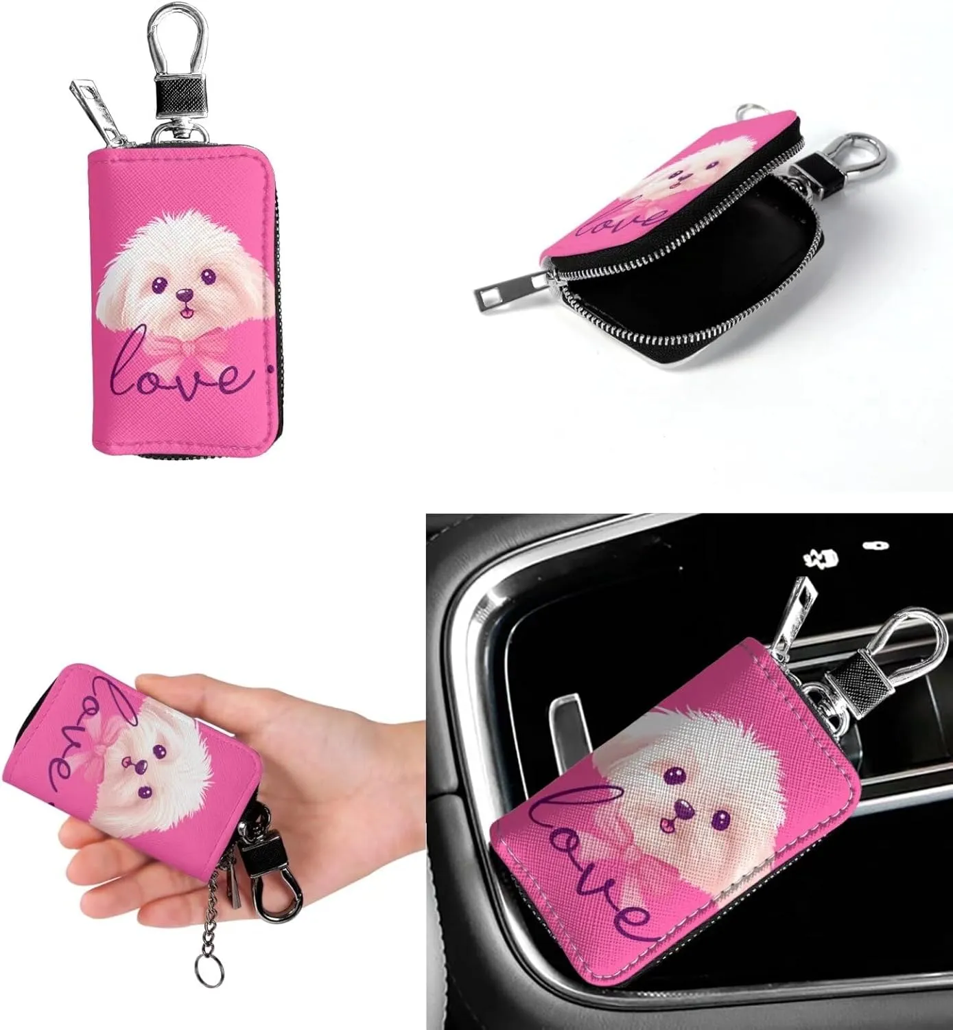 Fashion Ladies Crossbody Handbag Set Shoulder Bag PU Leather Car Key Holder Bag 2 Pieces Bucket Bag for Women