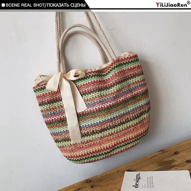Fashion Rattan Woven Women Handbag