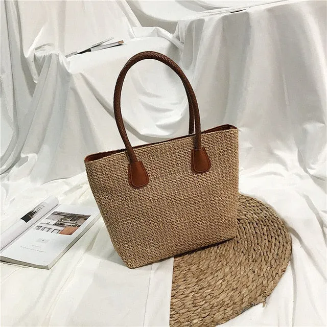 Fashion Rattan Woven Women Handbag