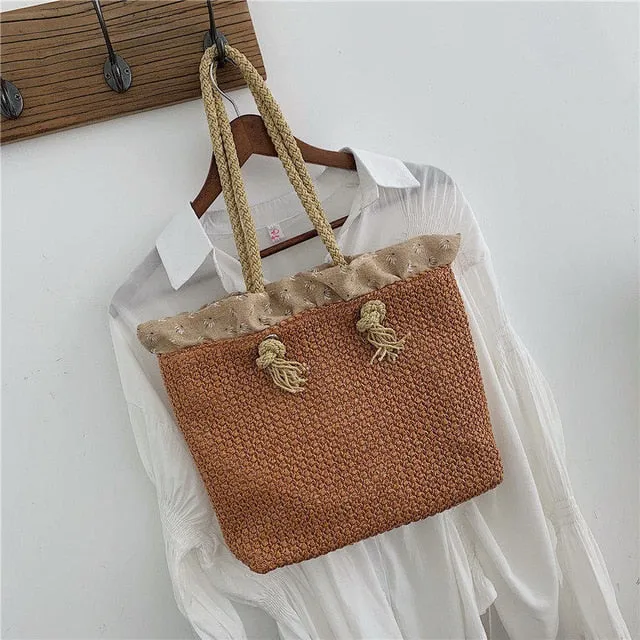Fashion Rattan Woven Women Handbag
