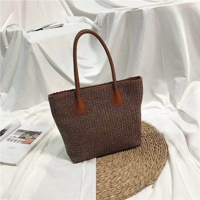 Fashion Rattan Woven Women Handbag