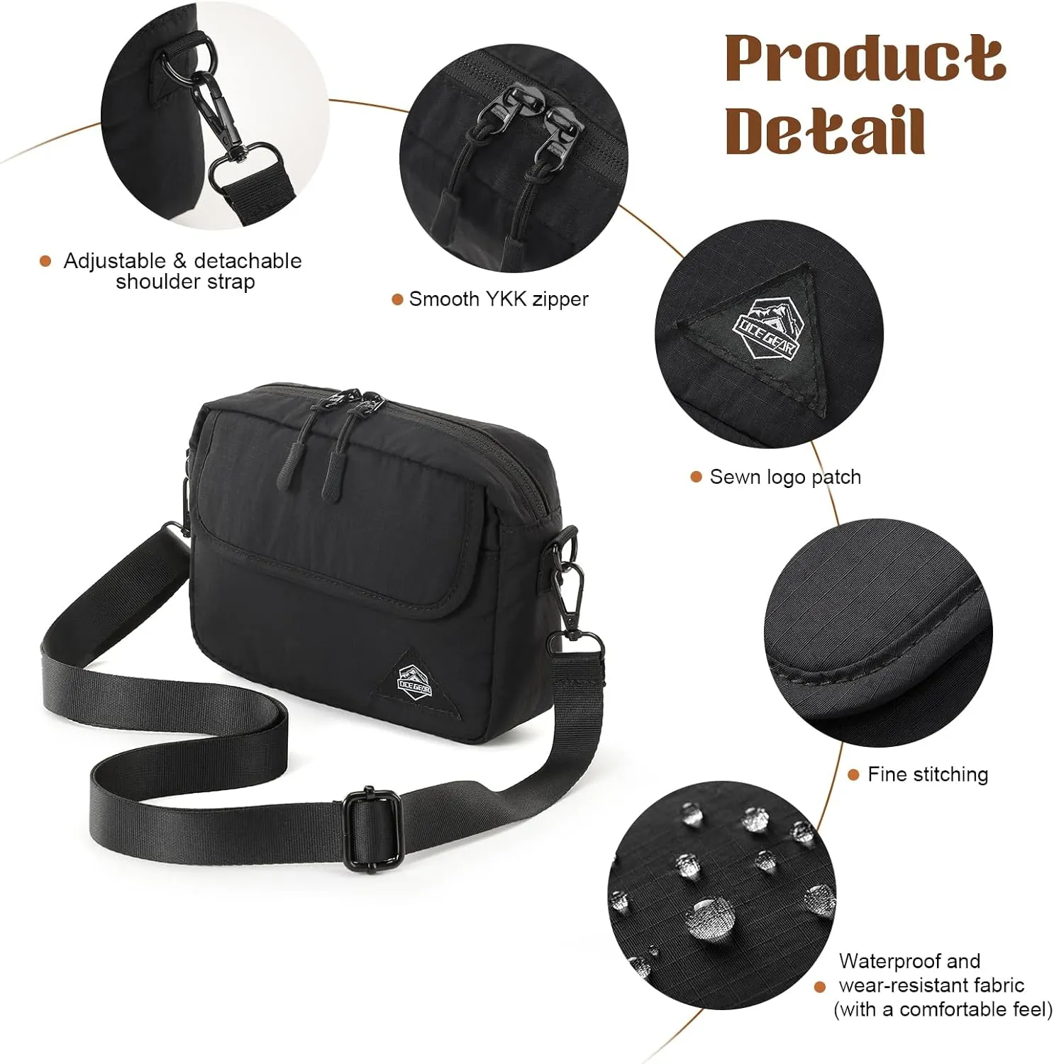 Fashion Waist Packs Mini Crossbody Bag with Adjustable Strap Festival Bag Sling Chest Bag for Workout, Travel