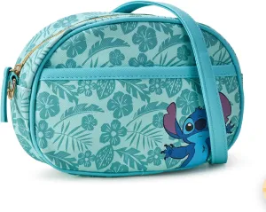Fast Forward Girls Purse - Hello Kitty, Minnie Mouse, Stitch, Descendants, and Bluey - Cute Girls Bag with Adjustable Strap, Size One Size, Stitch Blue