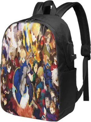 Fate Zero Fate Stay Night Laptop Backpack College Backpack Waterproof Durable Business Backpack With Usb Port Work Travel Casual Daypack 17 Inch