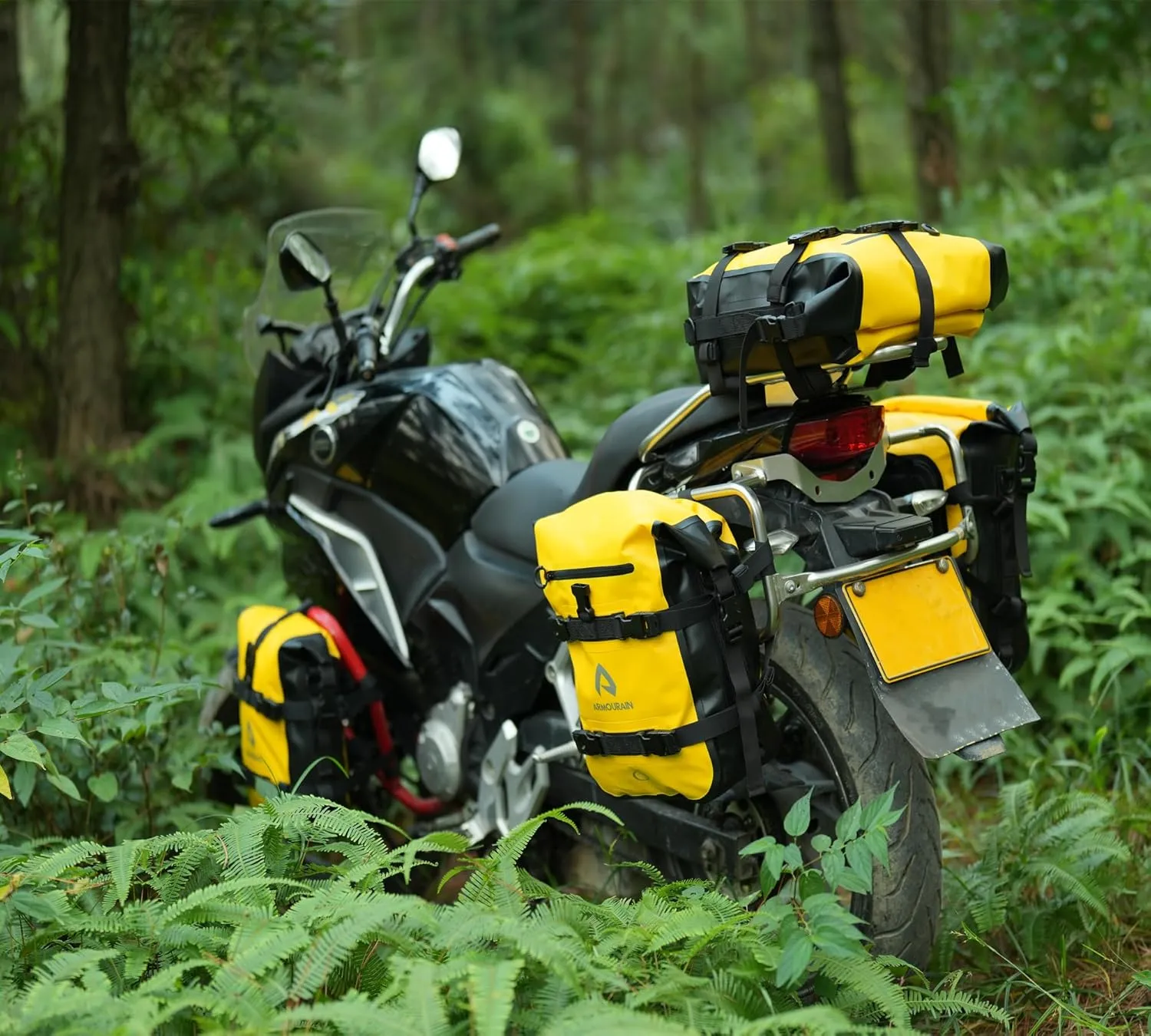 Father's Day Gifts Motorcycle Bumpers Bag Waterproof 6L Motor Crash Bar Bag with Shoulder Strap Motorcycles Side Frame Bag Riding Tools Accessories (PVC Yellow)