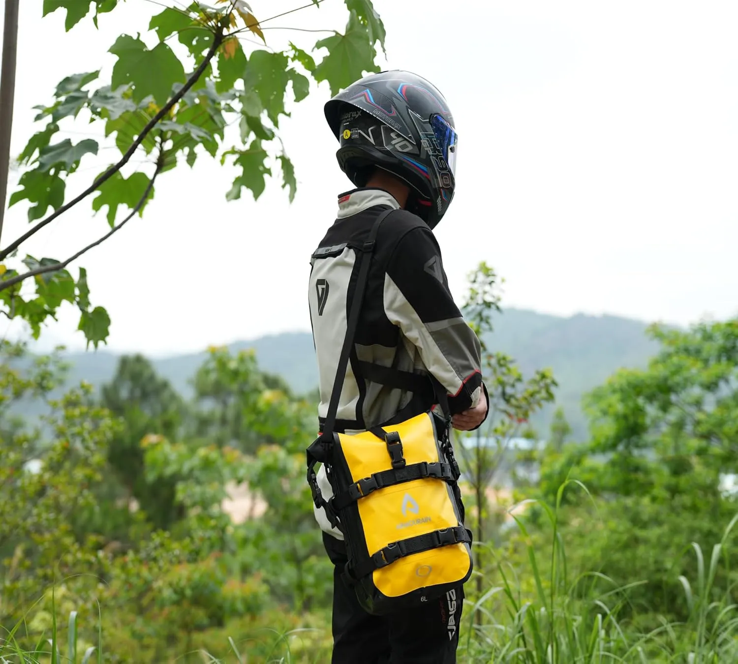 Father's Day Gifts Motorcycle Bumpers Bag Waterproof 6L Motor Crash Bar Bag with Shoulder Strap Motorcycles Side Frame Bag Riding Tools Accessories (PVC Yellow)