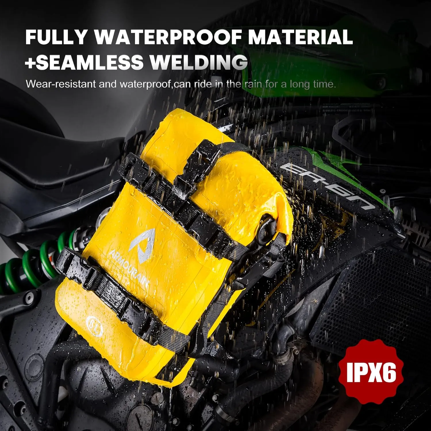 Father's Day Gifts Motorcycle Bumpers Bag Waterproof 6L Motor Crash Bar Bag with Shoulder Strap Motorcycles Side Frame Bag Riding Tools Accessories (PVC Yellow)