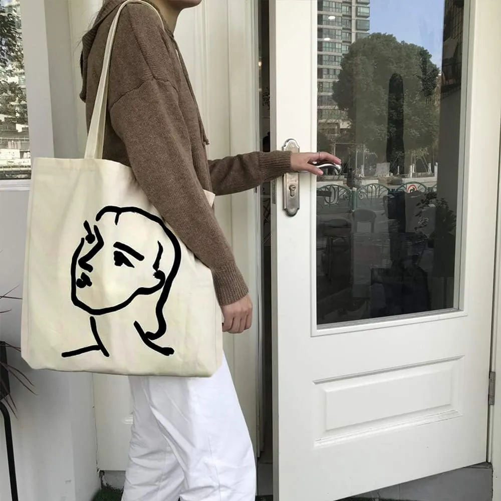 Faylapa 6 Pcs Canvas Tote Bags,Heavy Duty and Strong Easter Hunter Bag Shopping Grocery Bag Blank Cotton Bags for Decorating Crafts DIY,Painting (Beige, 13.6"x 15.3")