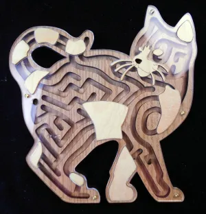 Feed The Cat Maze Puzzle – Beautiful and Sneaky Hard - Handcrafted USA
