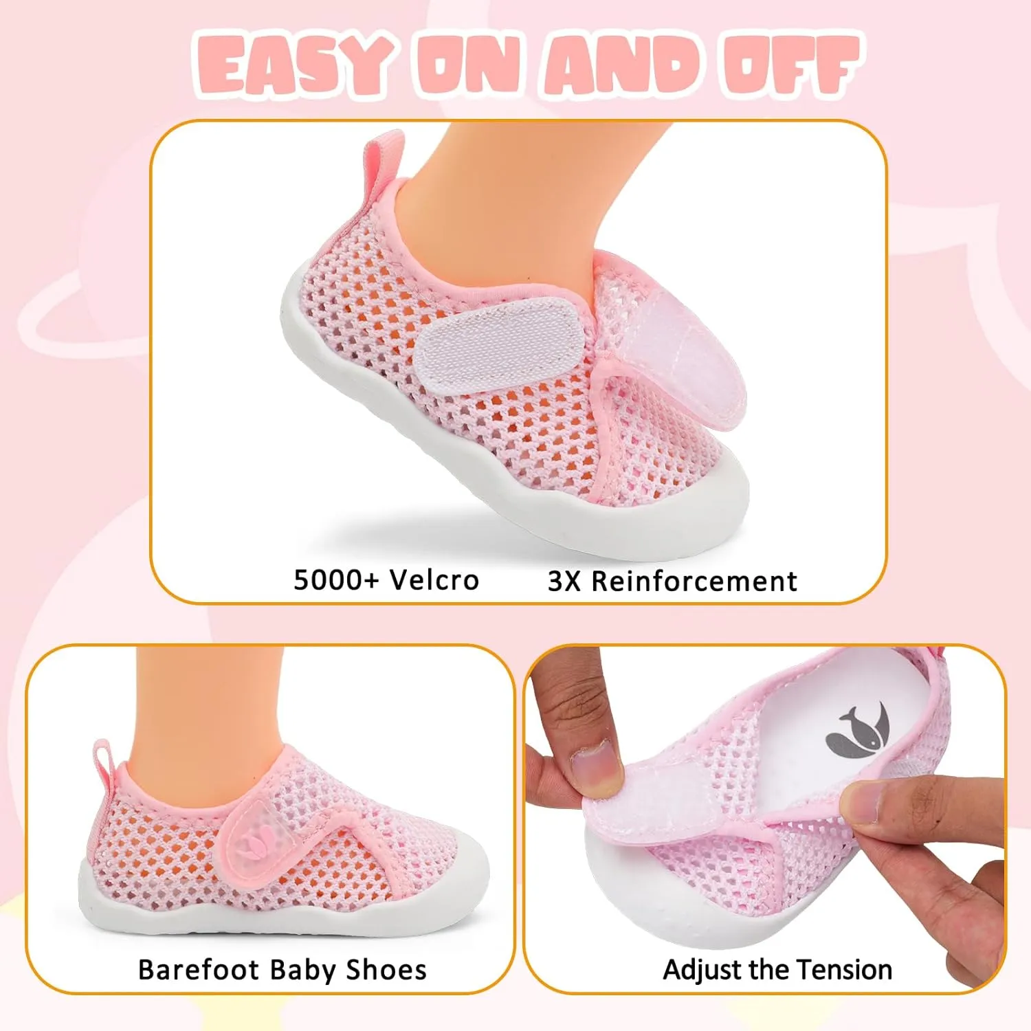 FEETCITY Wide Baby Water Shoes Boys Girls Barefoot Shoes Quick-Dry Kids Aqua Socks for Beach Swim Pool