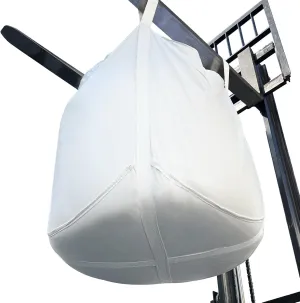 FIBC Bulk Bag - 4400 lbs Capacity, 35x35x43 inches, Polypropylene (PP), Open Top, White, Rectangular, Reusable, 1-Pack
