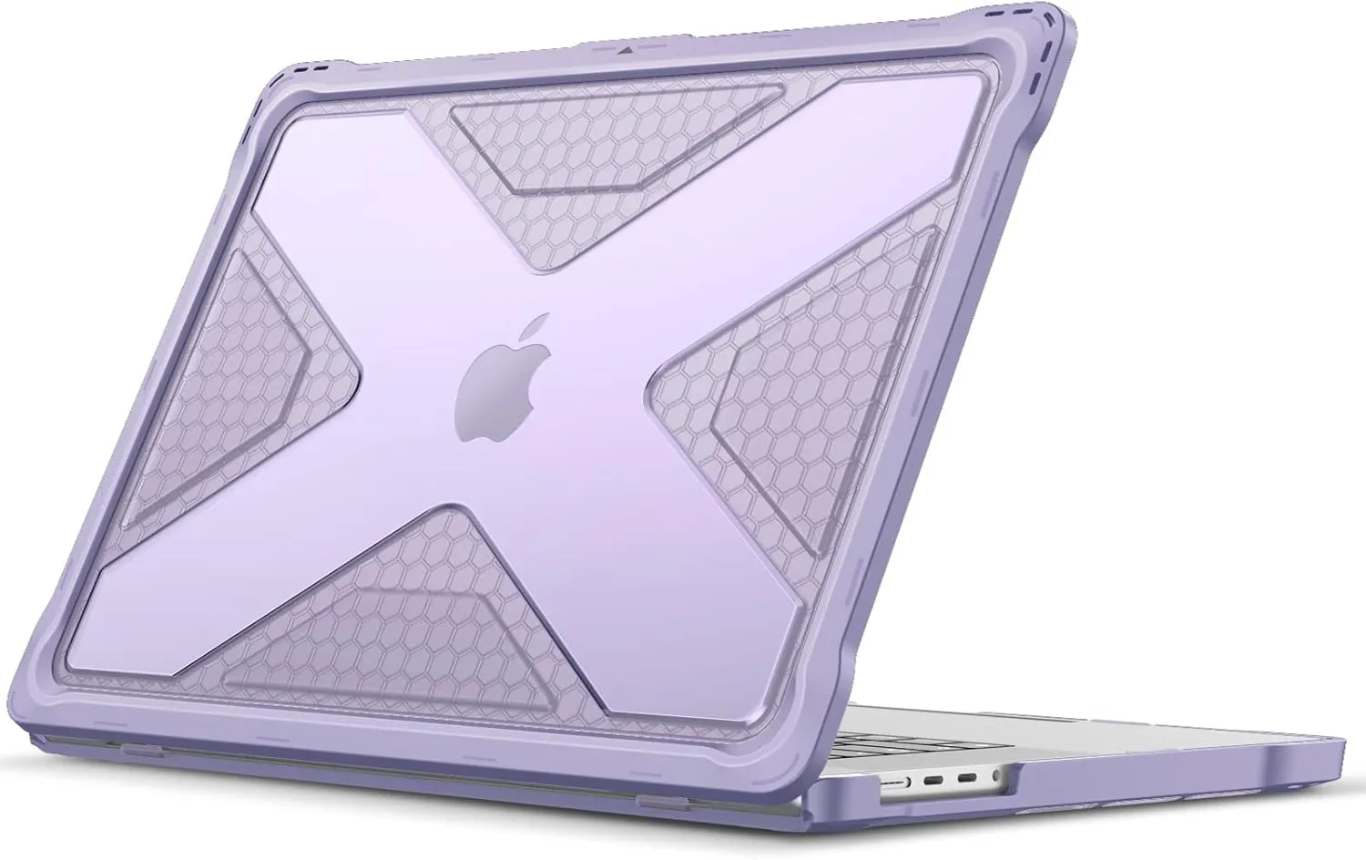 Fintie Case for MacBook Pro 16 Inch A3403 A3186 A2991 A2780 A2485 (2024 2023 2022 2021) - Heavy Duty Rugged Hard Shell Cover with TPU Bumper for MacBook Pro 16" M4/M3/M2/M1 Pro/Max Chip, Lilac
