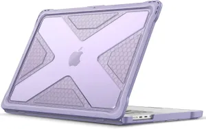 Fintie Case for MacBook Pro 16 Inch A3403 A3186 A2991 A2780 A2485 (2024 2023 2022 2021) - Heavy Duty Rugged Hard Shell Cover with TPU Bumper for MacBook Pro 16" M4/M3/M2/M1 Pro/Max Chip, Lilac