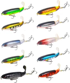 Fishing Lures Set Plopper Bass Lures with Floating Rotating Tail Artificial Hard Bait Swimbaits Slow Sinking Hard Lure Fishing Tackle Kits