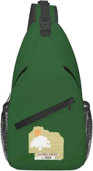 Flag Of Alachua County, Florida Crossbody Bags For Women Men Chest Backpack Gym Shoulder Bag Travel Outdoor Sports Casual Crossbody Bags
