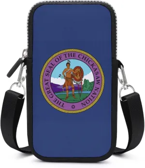 Flag of Chickasaw Nation Crossbody Cell Phone Bag Sling Storage Holder Purse with Adjustable Strap for Women Men
