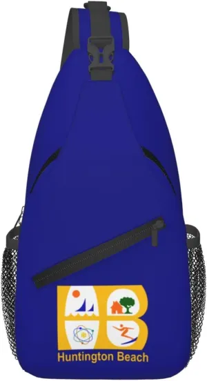 Flag Of Huntington Beach, California Crossbody Bags For Women Men Chest Backpack Gym Shoulder Bag Travel Outdoor Sports Casual Crossbody Bags
