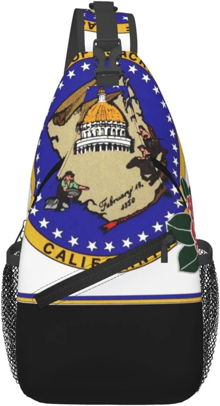 Flag Of Sacramento County, California Crossbody Bags For Women Men Chest Backpack Gym Shoulder Bag Travel Outdoor Sports Casual Crossbody Bags