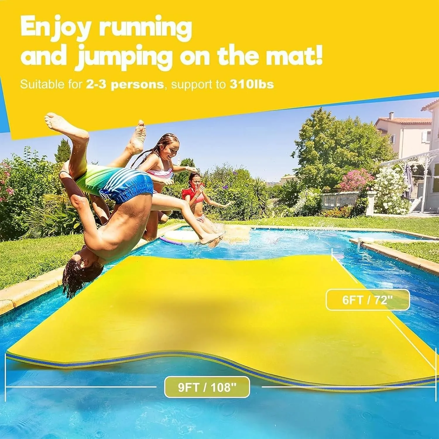 Floating Mat, Floating Water Mat, Water Mat Tear Resistant Floating Water Pad for Boat Lake Swimming Pool Beach Ocean Water Relaxing