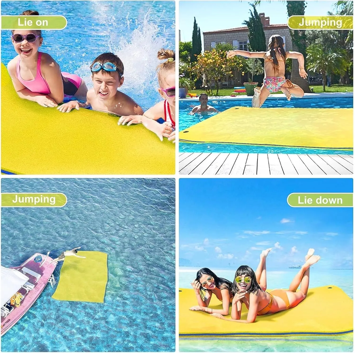 Floating Mat, Floating Water Mat, Water Mat Tear Resistant Floating Water Pad for Boat Lake Swimming Pool Beach Ocean Water Relaxing