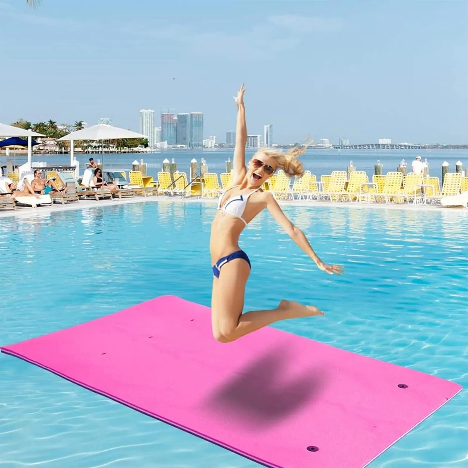 Floating Water Mat for Beach, Lake, Pool - Tear-Resistant XPE Foam, Large Float Pad to Relax and Have Fun