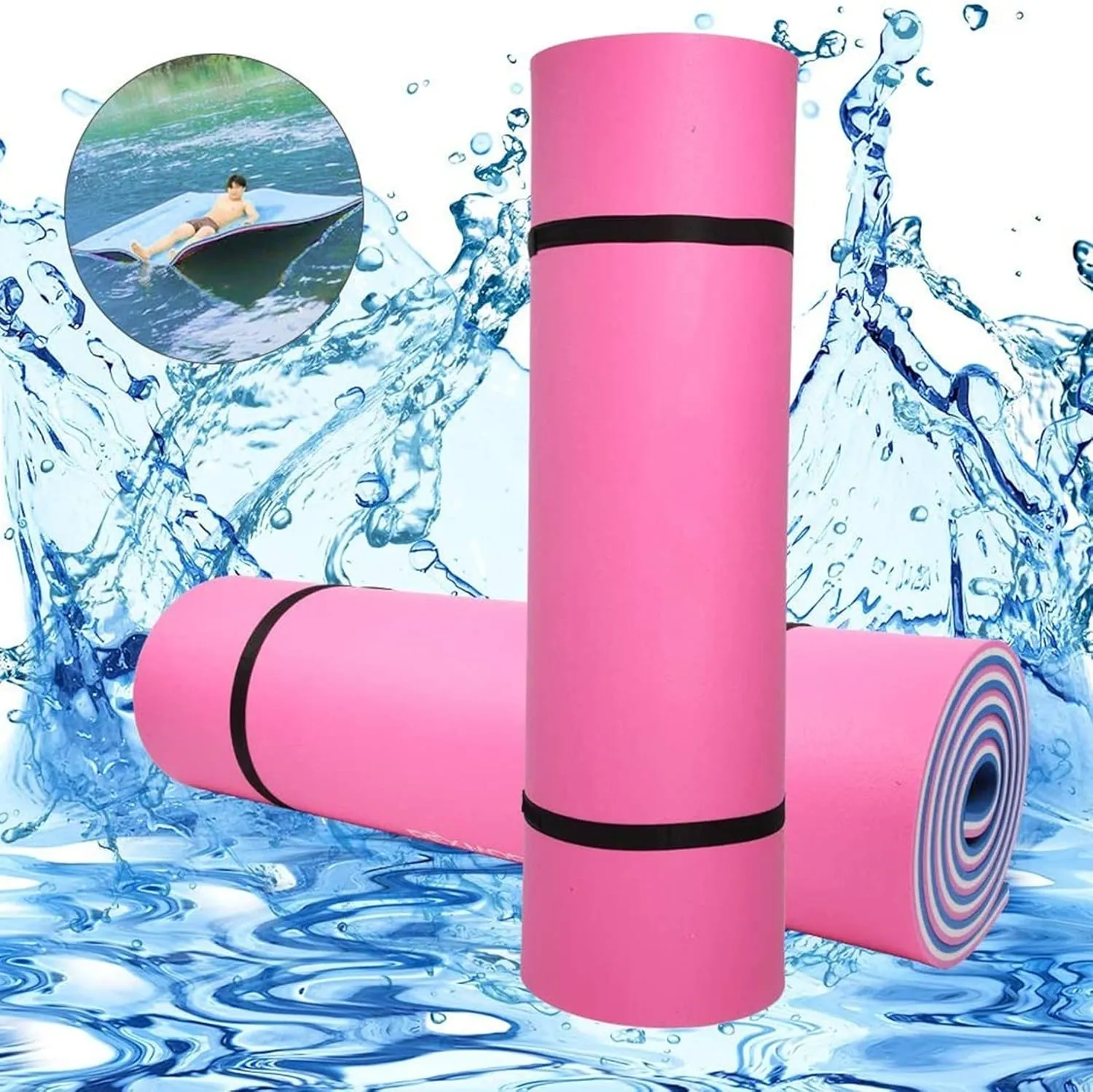 Floating Water Mat for Beach, Lake, Pool - Tear-Resistant XPE Foam, Large Float Pad to Relax and Have Fun