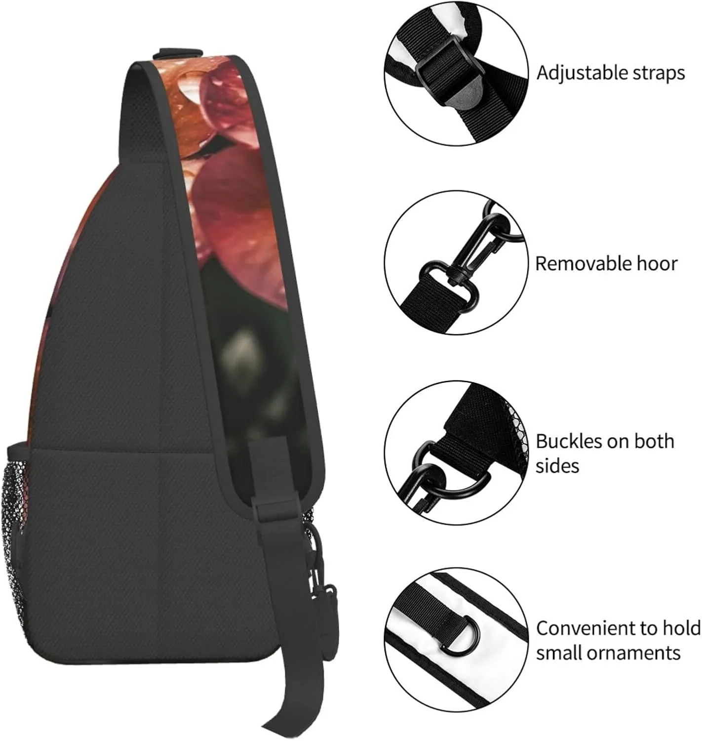 Flower Raindrops Sling Bag Backpack For Men Cross Chest Bag Crossbody Shoulder Bag Travel Hiking Daypack