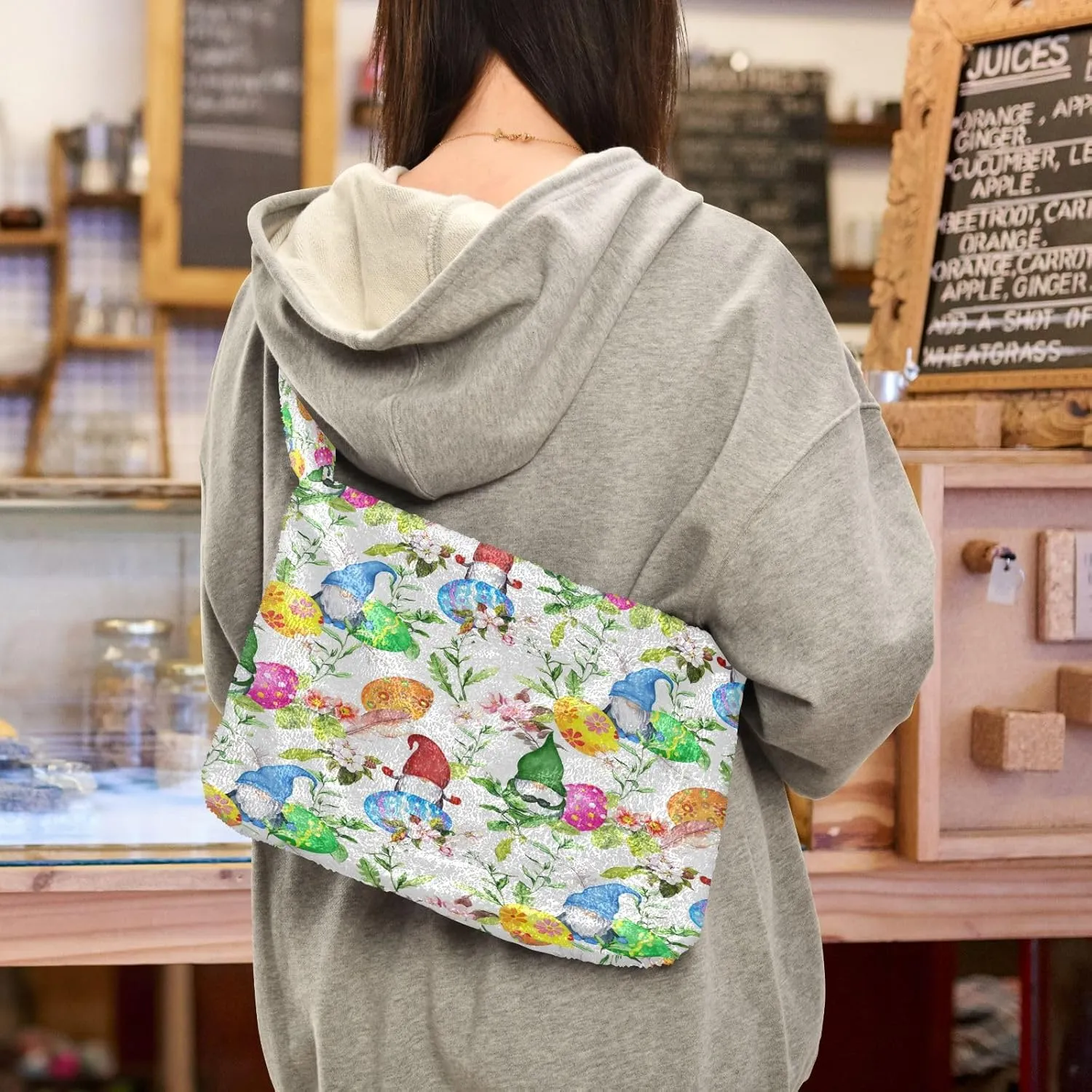 Fluffy Crossbody Bag for Women,Polyester Crossbody Bag Fluffy Tote Bag Lady Shoulder Bag