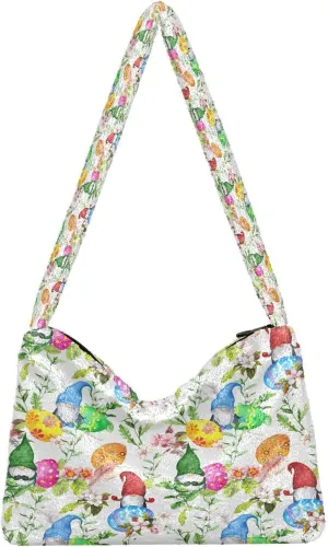 Fluffy Crossbody Bag for Women,Polyester Crossbody Bag Fluffy Tote Bag Lady Shoulder Bag
