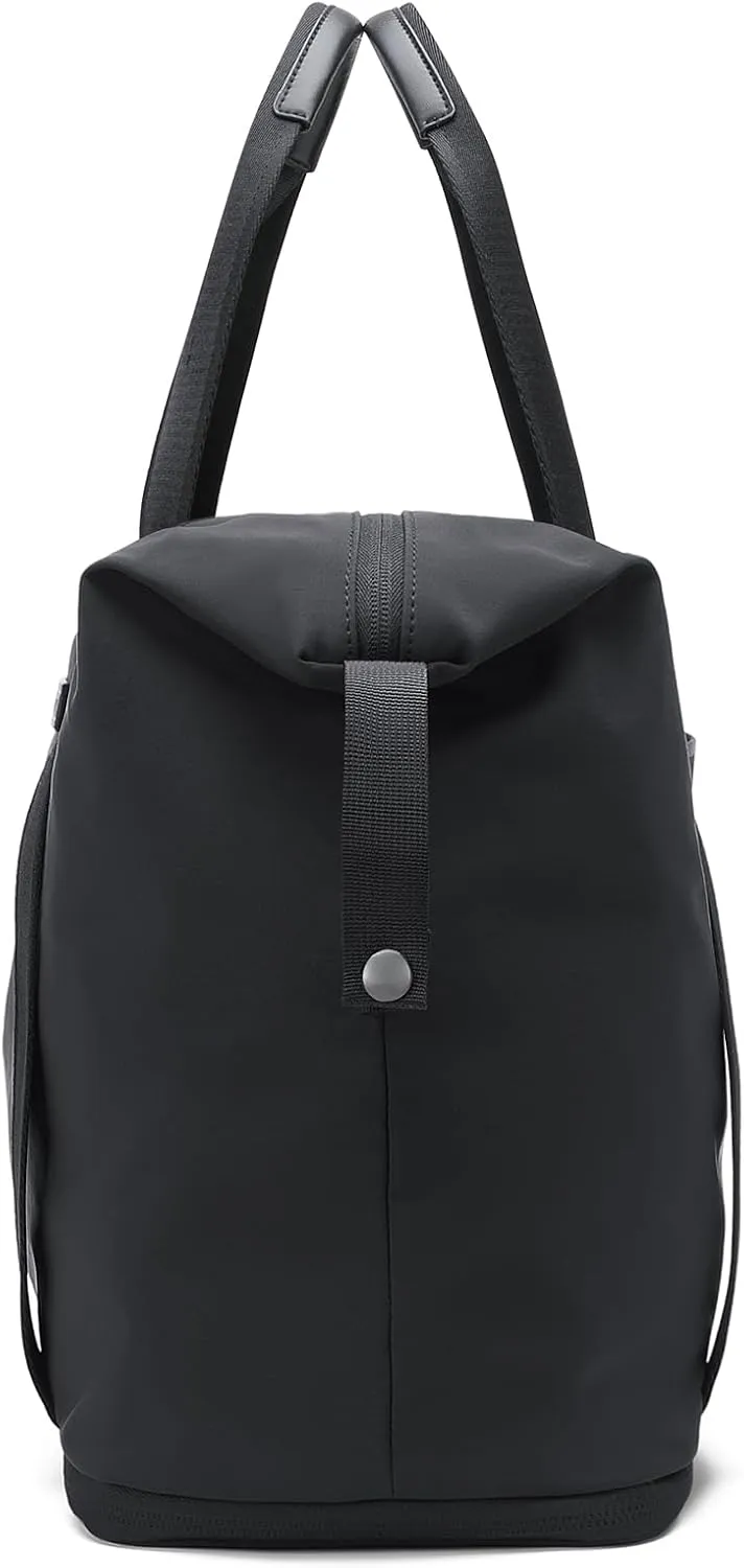 Foldable Travel Duffel Bag Carry On Yoga Tote Duffle Bags for Women Travel Sport Gym Hospital Bag Labor Delivery Overnight Luggage,40L,Black