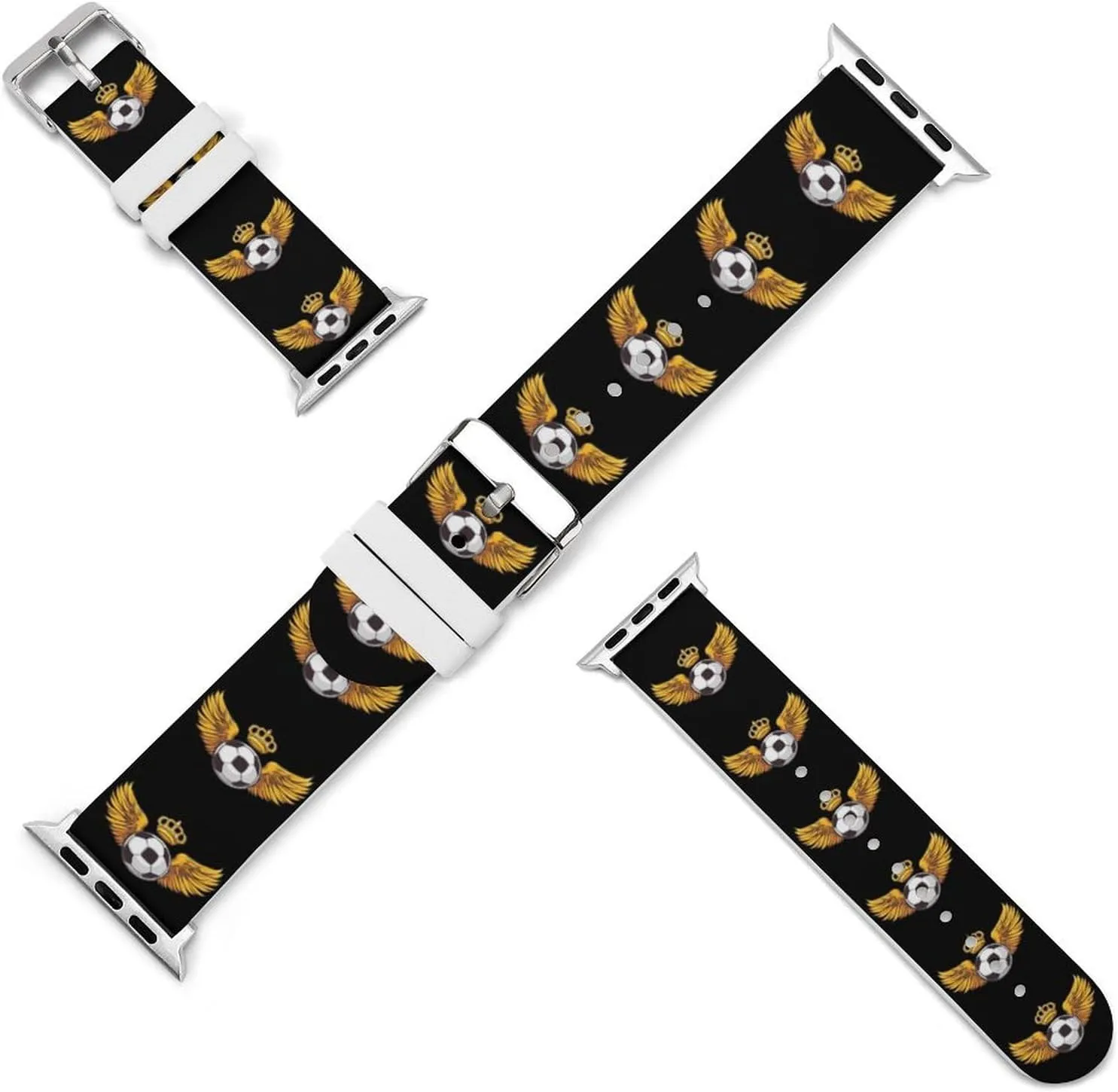 Football with Wings King Adjustable Silicone Watchband Compatible with IWatch Classic Soft Sports Watch Strap for Men Women