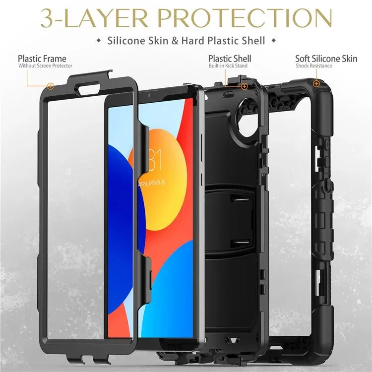 For Xiaomi Redmi Pad SE 4G 8.7 inch Case with Shoulder Strap Kickstand PC Silicone Tablet Cover