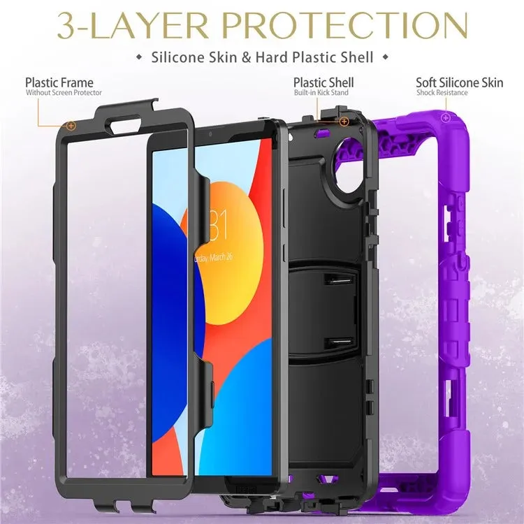 For Xiaomi Redmi Pad SE 4G 8.7 inch Case with Shoulder Strap Kickstand PC Silicone Tablet Cover